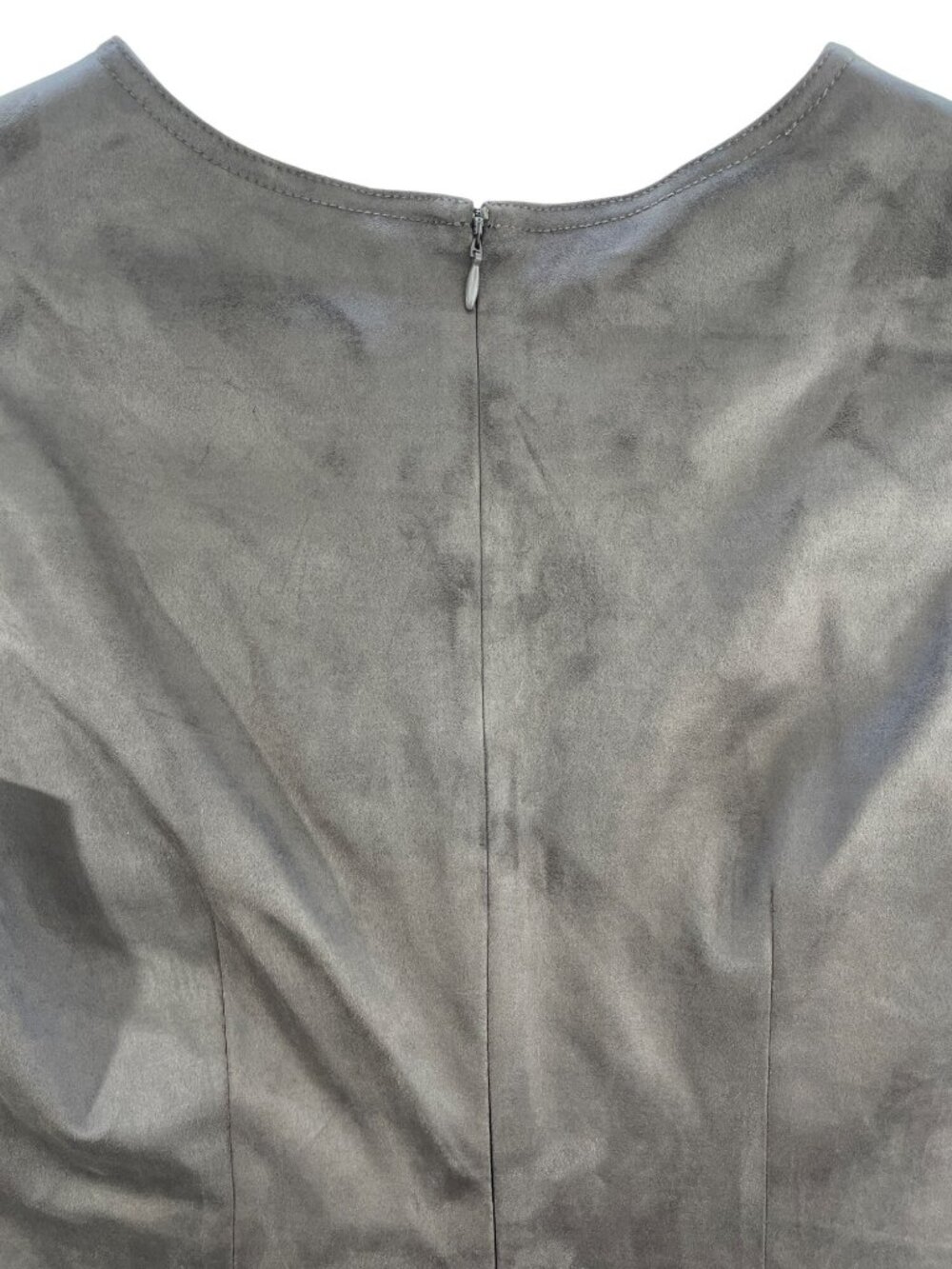Milly Eve Suede & Leather Combo Vegan Shift Dress Charcoal/Blk Sz 4 MSRP$495 NEW - Picture 4 of 12